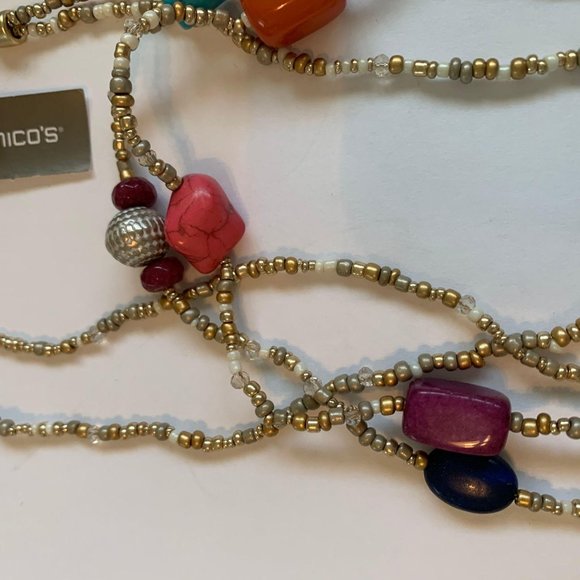 Chico’s NWT Necklace Multi Color Stones 17″ - Picture 8 of 12
